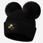 Mickey Mouse Black Double Pom Beanie Product Image