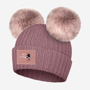 Minnie Mouse Drawing Heart Kids Pale Rose Double Pom Beanie Product Image