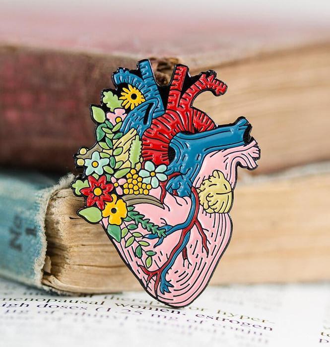 Women Jewelry WSNANG Anatomical Heart Enamel Lapel Pin Anatomy ...