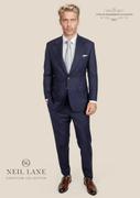 Ellis Stratos Blue Sharkskin Suit Product Image