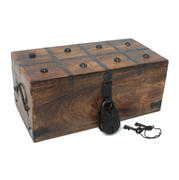 Pirate Treasure Chest with Lock and Skeleton Key - Large