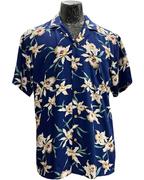 Paradise Found Ohia Navy Hawaiian Shirt