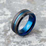 Black Tungsten Ring - Blue Infinity Product Image