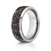 Silver Tungsten Ring - Real Meteorite Product Image