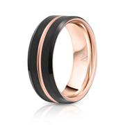 Black Tungsten Ring - Rose Gold Infinity Product Image