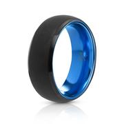 Black Tungsten Ring - Blue EMBR Product Image