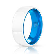 White Ceramic Ring - Resilient Blue Product Image