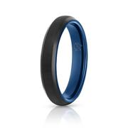 Black Tungsten Ring - Blue EMBR - 4MM Product Image