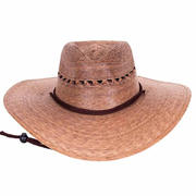 Gambler Burnt Palm Leaf Sun Hat with Lattice Crown upto 2XL- Tula Hats