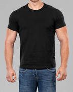 Crew Basic Muscle Fitted Plain T-Shirt - Black Product Image