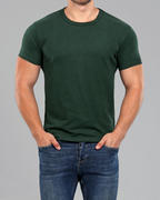Crew Basic Muscle Fitted Plain T-Shirt - Dark Green Product Image