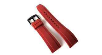 22mm Red Quick Release Silicone Watch Strap With Pvd Buckles Product Image