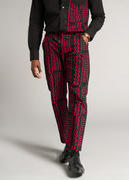 Tendai Men's African Print Trousers (Black Magenta Tribal) – D'IYANU