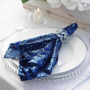 Sequin Napkin 20"x20" Navy - Sparkling Reusable Cloth Napkin