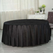 Premium Velvet Round Tablecloth 120" Black - Seamless Soft & Reusable Table Cover