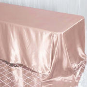 Satin Rectangular Tablecloth 90"x132" Dusty Rose - Seamless Table Cover