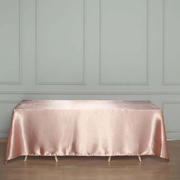 Satin Rectangular Tablecloth 60"x126" Dusty Rose - Wrinkle-Resistant & Durable Table Cover