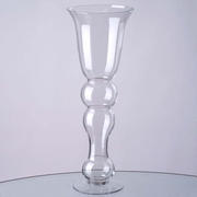 4-Pack Glass Trumpet Vases Pilsner Curved Design 20" Clear - Decorative Floral Wedding Centerpieces