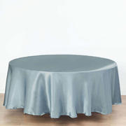 Satin Round Tablecloth 108" Dusty Blue - Smooth & Durable Table Cover