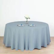 Polyester Round Tablecloth 120" Dusty Blue - Durable & Seamless Table Cover