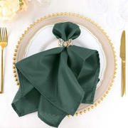 5 Pack Hunter Emerald Green Seamless Cloth Dinner Napkins, Reusable Linen 20"x20"