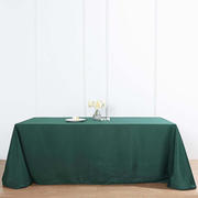 Hunter Emerald Green Seamless Polyester Rectangular Tablecloth 90"x132" for 6 Foot Table With Floor-Length Drop
