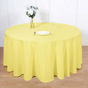 Yellow Seamless Polyester Round Tablecloth 120