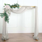 Silver Sheer Organza Wedding Arch Draping Fabric, Long Curtain Backdrop Window Scarf Valance 18ft