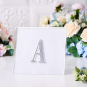 Silver Decorative Rhinestone Alphabet "A" Letter Stickers DIY Crafts 4"