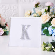 Silver Decorative Rhinestone Alphabet "K" Letter Stickers DIY Crafts 4"