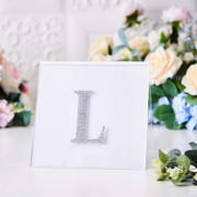 Silver Decorative Rhinestone Alphabet "L" Letter Stickers DIY Crafts 4"