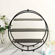 3-Tier Metal Round Cupcake Stand 21" Matte Black - Durable Contemporary Dessert Holder Appetizer Display for Upscale Events Banquets & Gatherings