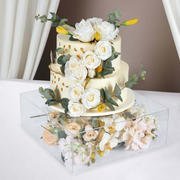 Clear Acrylic Cake Box Stand, Transparent Display Box Pedestal Riser with Hollow Bottom 14"x14"