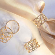 5 Pack Metallic Gold Geometric Napkin Rings, Paper Napkin Holders