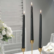 12-Pack Taper Candles 10" Premium Wax Design Black - Unscented Candles for Stylish Settings