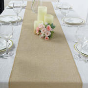 Faux Linen Table Runner 14"x108" Natural - Boho Chic Rustic Table Decor