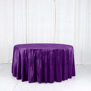 Premium Velvet Round Tablecloth 120" Purple - Seamless Soft & Reusable Table Cover