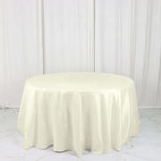 Taffeta Round Tablecloth 132" Ivory Accordion Crinkle Table Cover