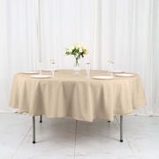 Polyester Round Tablecloth 90" Nude - Reusable & Durable Table Cover