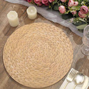 6-Pack Disposable Table Placemats 13" Natural with Woven Rattan Print - 700GSM Cardboard Placemats for Rustic & Boho Themed Events