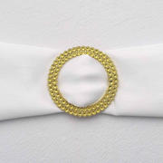 20 Pack Diamond Circle Chair Sash Band Buckle Pin 2.5" Gold - Stylish Rhinestone Napkin Rings for Events