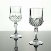 6-Pack Transparent Plastic Crystal Cut Wine Glasses 8oz, Clear - Shatterproof Cocktail Goblets