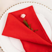 5 Pack Premium Polyester Napkins 20"x20" Red - 220GSM Stain & Wrinkle Resistant Cloth Napkins