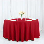 Polyester Round Tablecloth 120" Wine - Durable & Seamless Table Cover
