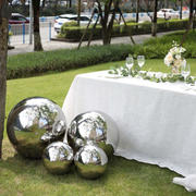 Stainless Steel Gazing Globe Mirror Ball 22" Reflective Shiny Hollow Sphere Silver - Outdoor Garden Decoration