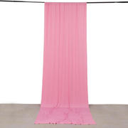 Pink 4-Way Stretch Spandex Backdrop Drape Curtain, Wrinkle Free Event Divider Panel with Rod Pockets - 5ftx14ft