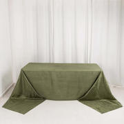 Taffeta Rectangle Tablecloth 90"x156" Dusty Sage Green with Accordion Crinkle Design - Seamless Finish