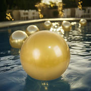 2 Pack Inflatable Gold Decorative Balls - 20" Round Vinyl Pool and Party Balls, Lightweight & Fun
