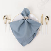 5 Pack Premium Polyester Napkins 20"x20" Dusty Blue - 220GSM Stain & Wrinkle Resistant Cloth Napkins