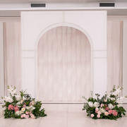 White Spandex Wedding Arch Cover for Arc de Triomphe Stand, Stretch Fitted Floral Balloon Frame Backdrop Stand Cover - 8ft